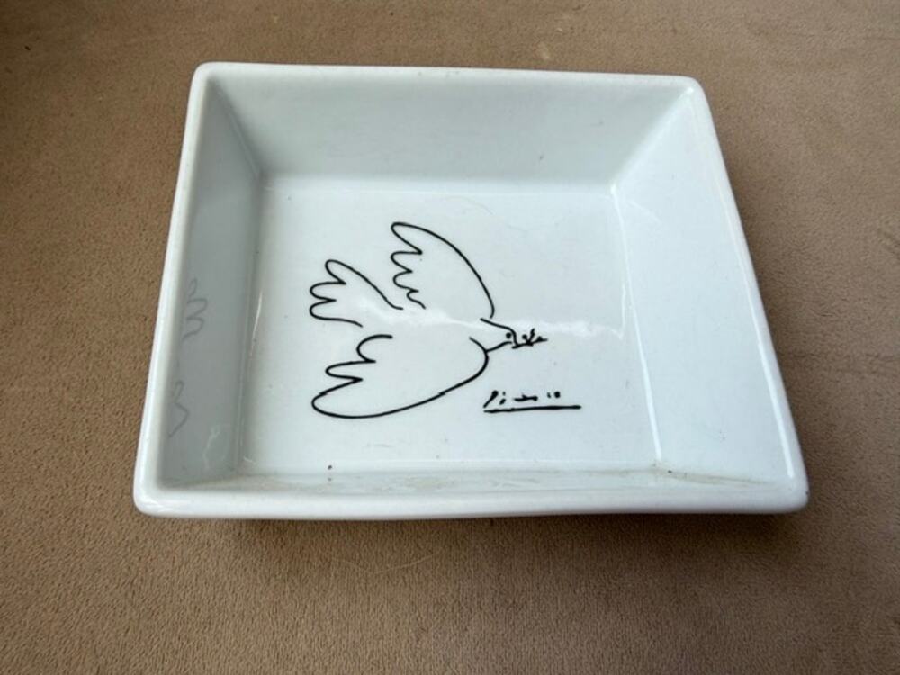 Picasso Dove of Peace Ceramic Dish Official Licensed Product White Square Plate